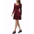 thumbnail image 4 of INSPIRE CHIC Robe de Soirée pour Femme à Imprimé d'Étoiles, Encolure Carrée, Mini Robe Vintage de Bal en Velours, TG Rouge, 4 of 6