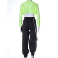 thumbnail image 4 of TiaoBug Kids Girls 2 Piece Hip Hop Street Dance Costume Outfits Fishnet Crop Top Cargo Pants Sport Outfits Fluorescent Green 14, 4 of 6