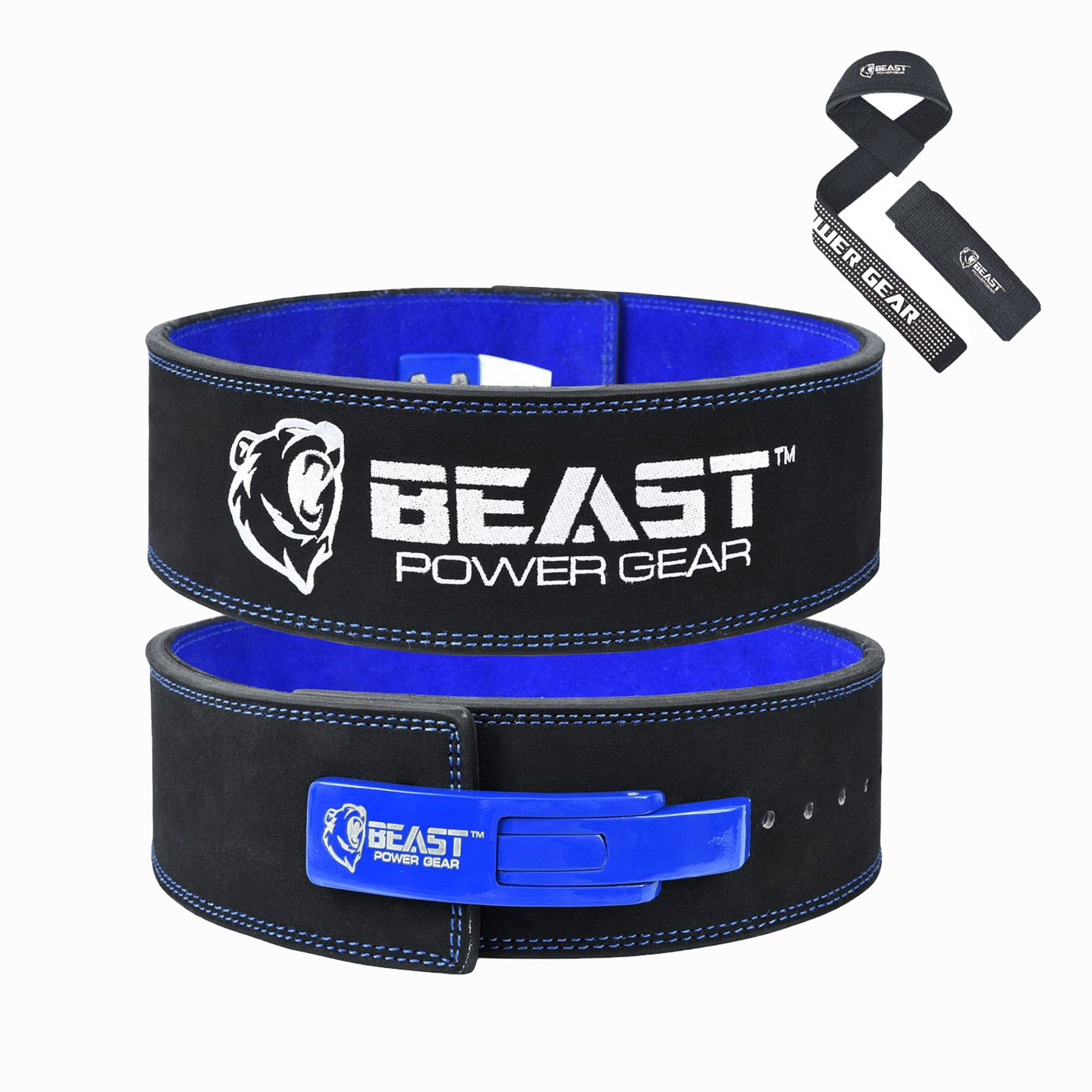 Deadlifts Men & Women Squats Beastpowergear Weight Lifting Belt with Lever Buckle|10MM Thick & 4 Inches Wide|Free Strap- Advanced Back Support for Weightlifting Powerlifting 