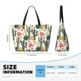 thumbnail image 3 of Rocae Summer Cactus With Blooming for Large Women's Waterproof Beach Bag Tote with 7 Pockets Pool Bag for Travel Gym Vacation, 3 of 6