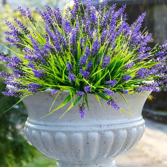 Flores artificiales para exteriores Rowfad Lavender, 22 unidades, color morado