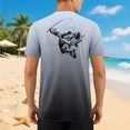 thumbnail image 2 of FINALGANG Mens Casual Print Gradient T Shirt Short Sleeve Crewneck Quick Dry Performance Athletic Tee For Beach Summer Fishing Light Gray M, 2 of 4