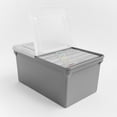 thumbnail image 4 of IRIS USA, Split Lid Plastic Storage Bins/ File Boxes 22.8" L x 13.74" W x 10.75" H, Gray, Single, 4 of 8