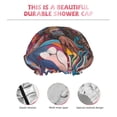 thumbnail image 3 of Kdxio Fantasy Colorful Beast Print Shower Cap for Women,Elastic and Reusable,Double Waterproof Layers Bathing Hat, 3 of 6