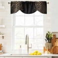 thumbnail image 3 of Leopard Print Tie Up Valance Curtains for Windows, Kitchen Curtains Window Treatments, Chic Abstract Black Brown Animals Texture Short Window Shades Valances for Bedroom Bathroom Cafe 42"x18", 3 of 8
