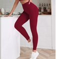 thumbnail image 2 of Women's Ribbed High Waisted Leggings Seamless Stretch Yoga Workout Pants, 2 of 6
