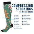 thumbnail image 2 of FORMRS Womens Knee High Socks Casual Long Thick Travel Daily Wear, 1 Pair, Christmas Gingerbread, 2 of 6