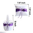 thumbnail image 2 of Awtlife Juego de 2 piezas de cesta para niña de flores y almohada para anillo, decoración de boda morada, 2 of 5
