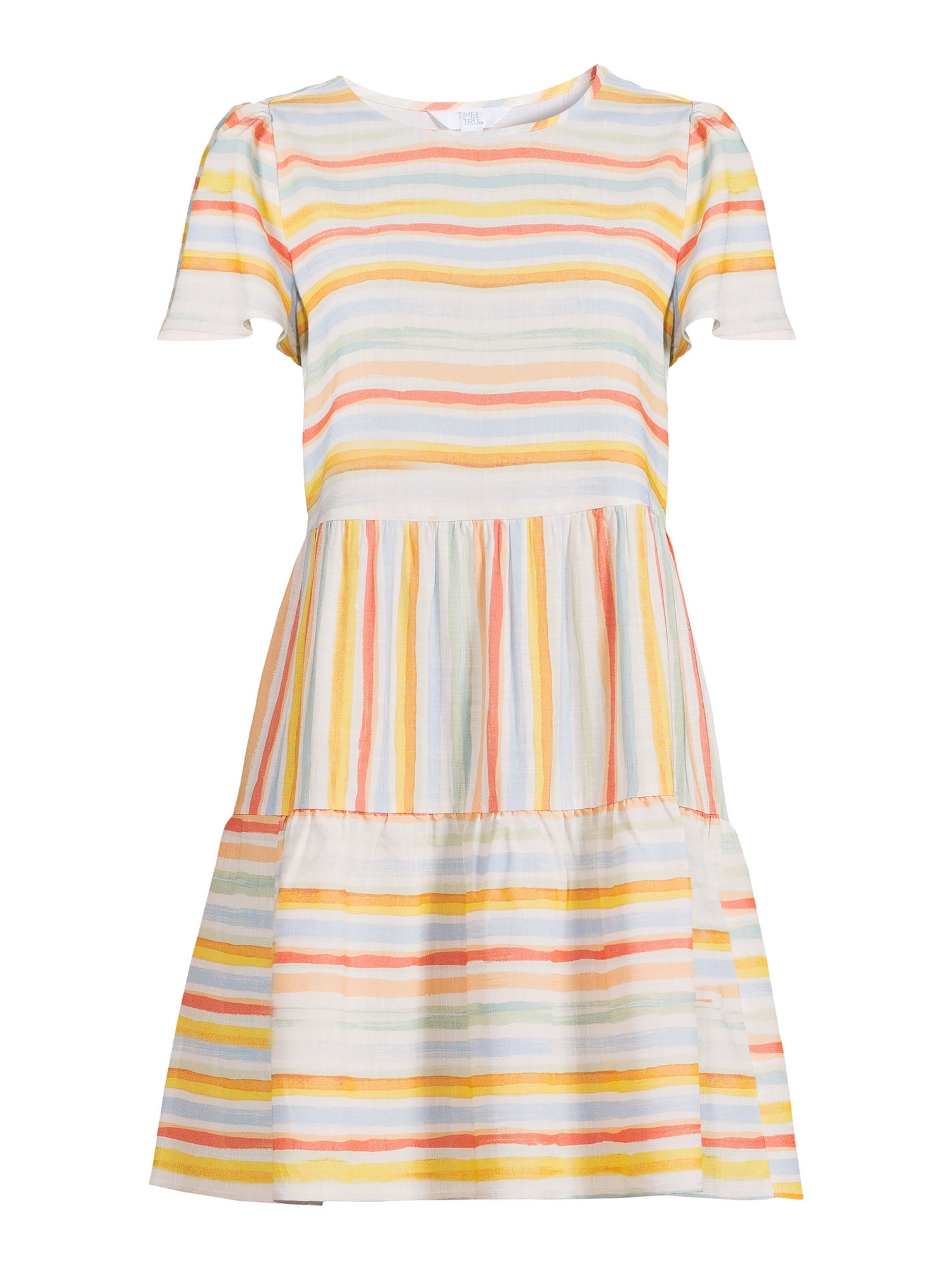 Time and Tru Women's Sleeveless Curve Hem Henley Midi Dress