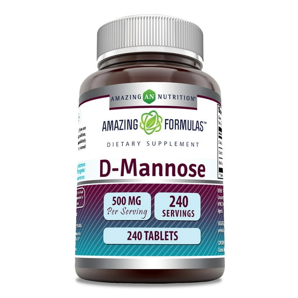 Amazing Formulas - D-Mannose 500 Mg par Portion 240 Comprimés Supplément Sans-ogm Sans Gluten Fabriqué aux États-Unis