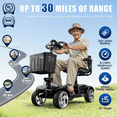 thumbnail image 5 of Flycity 24V 4 Wheel Mobility Scooter for Seniors, Foldable 30 Miles Long Range Electric Scooter with LED Lights and Basket, 20Ah Electric Powered Wheelchair Device for Adults, Black, 5 of 9