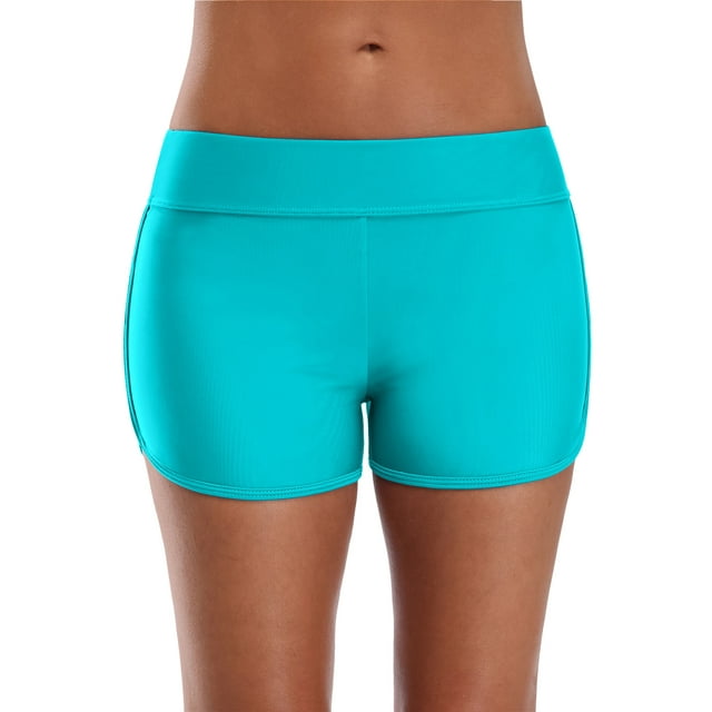 Budget Chic Women Swimsuit Bottom Tummy Control Swimming Shorts Solid Swim Trunks