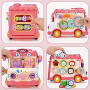 LieGorJi Musical Learning Bus Toys, Baby Montessori Toys for Kids, Educational Developmental Sensory Toy for Toddler, Birthday Gifts for 1-3 3-6 Year Old