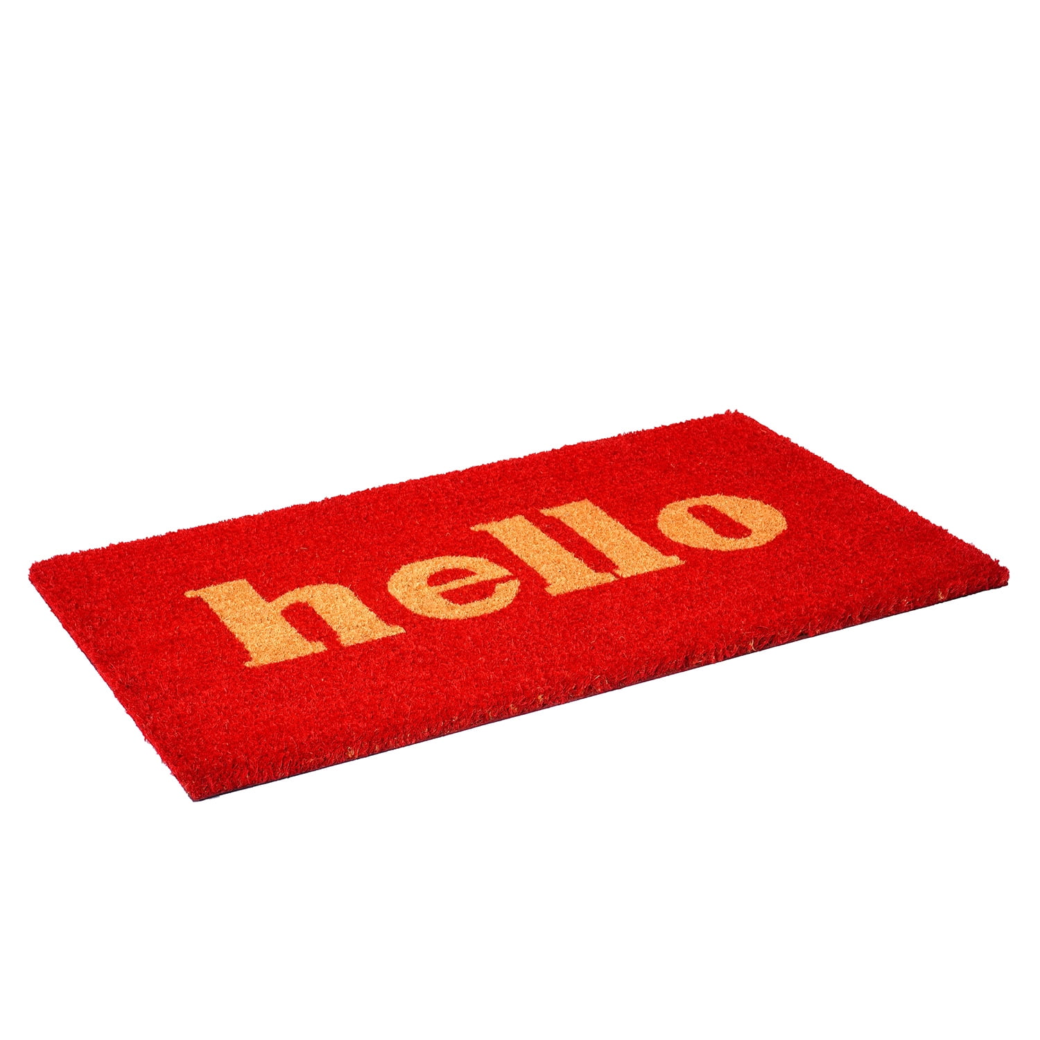 Calloway Mills Hello Outdoor Doormat Red/Natural Block 17" x 29"
