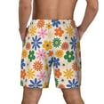 thumbnail image 2 of Lsque Mens Swim Trunks Groovy Daisy Flowers Pattern - Bathing Suit Compression Liner - Beach Swim Shorts Swimwear - (S-3XL) - Stretch Quick Dry -Small, 2 of 9
