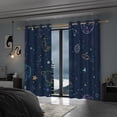 thumbnail image 3 of Lfeey Cosmic Planet for Kids Bedroom Blackout Curtains, Metal Grommet Curtains, Blue, 2 Panels, 52x63 inch, 3 of 6