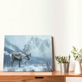 thumbnail image 4 of Daiia Winter Reindeer In Snowy Mountains Print Canvas Decorative Picture – 30x40in Artistic Wall Art, Ready-to-Hang Canvas Print for Living Room（Horizontal）, 4 of 6