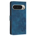 thumbnail image 3 of Leather For Google Pixel 9 Pro/10 Pro XL Case Tulip Embossed 5-card  Flip Wallet Leather Case with Card Holder Magnetic Closure ,Detachable Wrist Strap,Shockproof Phone Cases Cover,Blue, 3 of 9