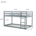 thumbnail image 2 of Harper & Bright Designs Solid Wooden Bunk Bed Twin over Twin with Ladder, Twin Floor Bunk Bed Frame for Bedroom, Grey, 2 of 10