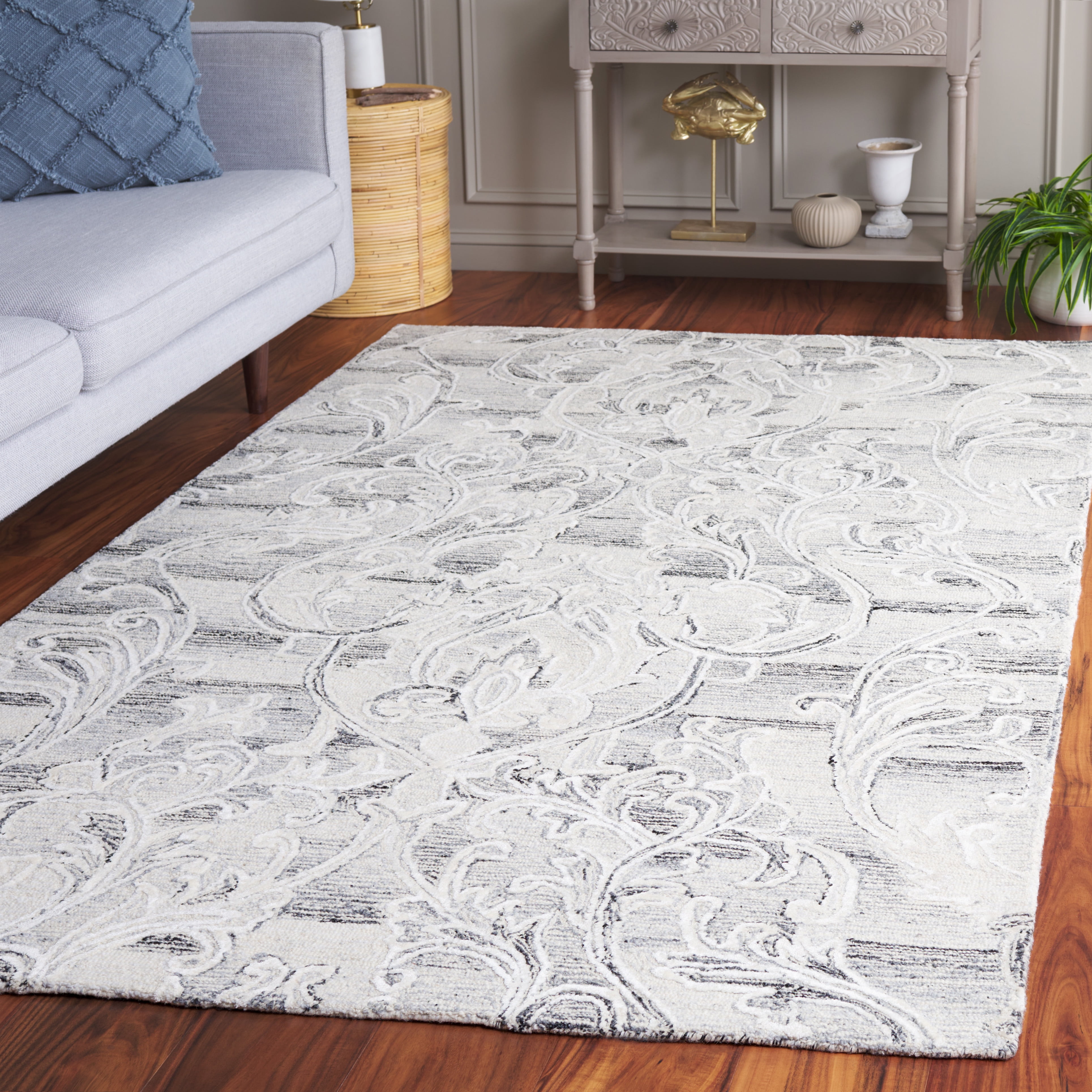 SAFAVIEH Metro Carleen Abstract Area Rug, Grey/Ivory, 4' x 6'