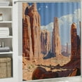 thumbnail image 6 of Creowell  National Parks Shower Curtain, Grand Canyon Rock Formations Redrocks Carved American Arizona Desert, Cloth Fabric Bathroom Decor Set with Hooks, Orange Blue White, 6 of 7