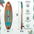 thumbnail image 2 of Crew & Axel Inflatable Paddle Board SUP 10FT (6.2” Thick) Non Slip Stand up Paddleboard Set W/Backpack (Light Wood), 2 of 5