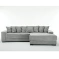 thumbnail image 3 of Oversized Two-Piece Couches, L Shaped Sofa, Corduroy, Right Chaise Daybed with Armrests, Eight Throw Pillows, Corner Sofa, Easy to Assemble (Gray), 3 of 12