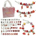 thumbnail image 1 of 64pcs DIY Charm Bracelet Gift Box Jewelry Making Kit with Beads Charms Pendants, 1 of 5