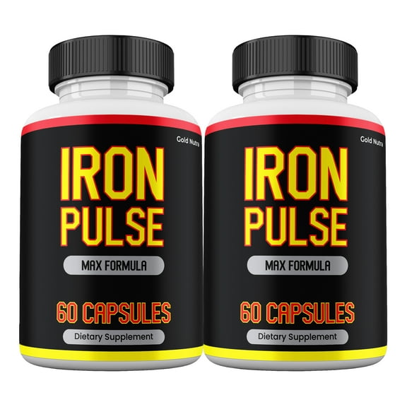 Iron Pulse Supplemement, High Potency Pills, All Natural Formula for Men IronPulse Capsules, 2 Months Supply (2 Pack)