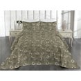 thumbnail image 2 of Ambesonne Daisy Quilted Bedspread Set 3 Pcs, Retro Garden Bloom Chamomile, King, Sage Green Eggshell and Taupe, 2 of 4