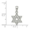 thumbnail image 2 of 925 Sterling Silver Solid Polished Cubic Zirconia Religious Judaica Star of David Pendant Necklace 14x12mm Wide Pendant, 2 of 2