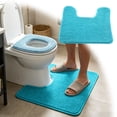 thumbnail image 2 of Toilet Rug U Shaped, Non Absorbent Chenille Bath Mat, Soft Plush Washable Toilet Mat for Bathroom, Quick Dry Low Pile Contour Rug 19.7"x15.7", 2 of 9