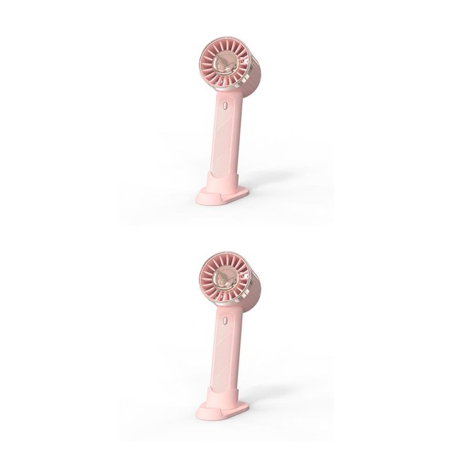 Ventilador de mano recargable Injueey 2 en 1 3 velocidades ajustable portátil verano refrigeración rosa