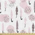 thumbnail image 1 of Umbrella Sofa Upholstery Fabric by the Yard, Doodle Big Circles and Closed Umbrella Ornamented with Lines, Decorative Fabric for DIY & Home Accents, 5 Yards, Pale Pink and Black by Ambesonne, 1 of 4