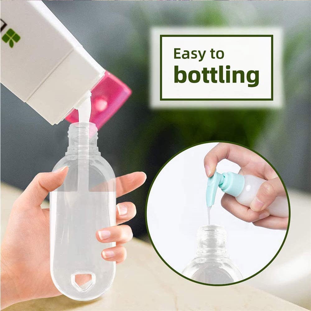 NOGIS 50 Pack Plastic Travel Squeeze Bottles with Keychains, 2 oz Empty Hand Sanitizer Bottles withCap, Portable Liquid Squeeze Containers for Toiletries, Cosmetics - Leak Proof, Refillable