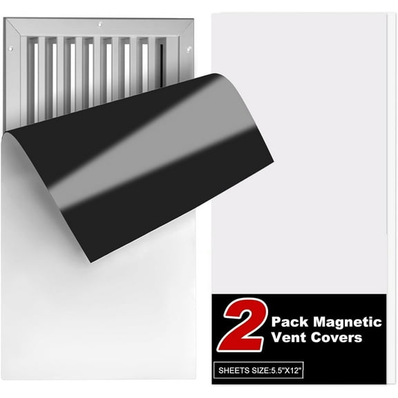 GoXteam Magnetic Vent Cover 2 Pack (5.5" X 12") for Floor, Wall and Ceiling Steel Registers, Home and RV, HVAC and AC