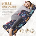 thumbnail image 5 of Disketp Cartoon Dinosaur Print Body Pillow Cover - Super Soft 20x54 Body Pillow Case,Long Side Hidden Zipper, 5 of 8