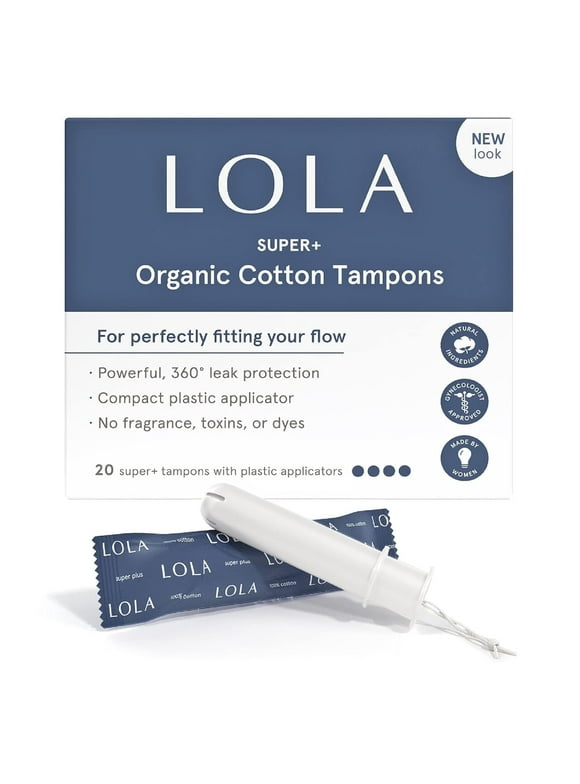 Lola Regular & Super Organic Cotton Tampons Mixed Pack - 20 Plastic Applicator Tampons Pack of 4