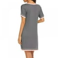 thumbnail image 3 of Pyjama d'Été pour Femmes Manches Courtes Col Cœur Pêche Robe de Nuit Décontractée Robe de Sommeil Ample Confortable Pyjama Robe de Maison Décontractée, 3 of 6