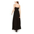 thumbnail image 2 of ADRIANNA PAPELL Womens Black Spaghetti Strap Cowl Neck Full-Length Evening Fit + Flare Dress 2, 2 of 5