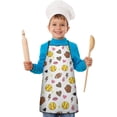 thumbnail image 2 of Colorful Softball and Fashion Icons Pattern Kids Aprons for Girls and Boys,Adjustable Neck Strap Toddler Aprons for Kids Cooking Baking, 2 of 7
