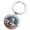 B, variant on 250th Anniversary Stainless Steel Keychain, 1.5 Inch Circular Charm with Stars, USA Patriotic Souvenir Key Ring for Memorial, 1 Pc