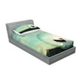 thumbnail image 2 of Ambesonne Nature Fitted Sheet & Pillow Sham Set, Whales and Pollution, Twinxl, Multicolor, 2 of 2