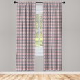 thumbnail image 4 of Ambesonne Geometric Window Curtains, Round Edged Pink Rhombus, Each 28" W x 63" L, Taupe Grey Pale Pink, 4 of 4