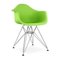 thumbnail image 3 of Aron Living Tower 18" Plastic and Chrome Steel Armchairs in Green (Set of 4), 3 of 5