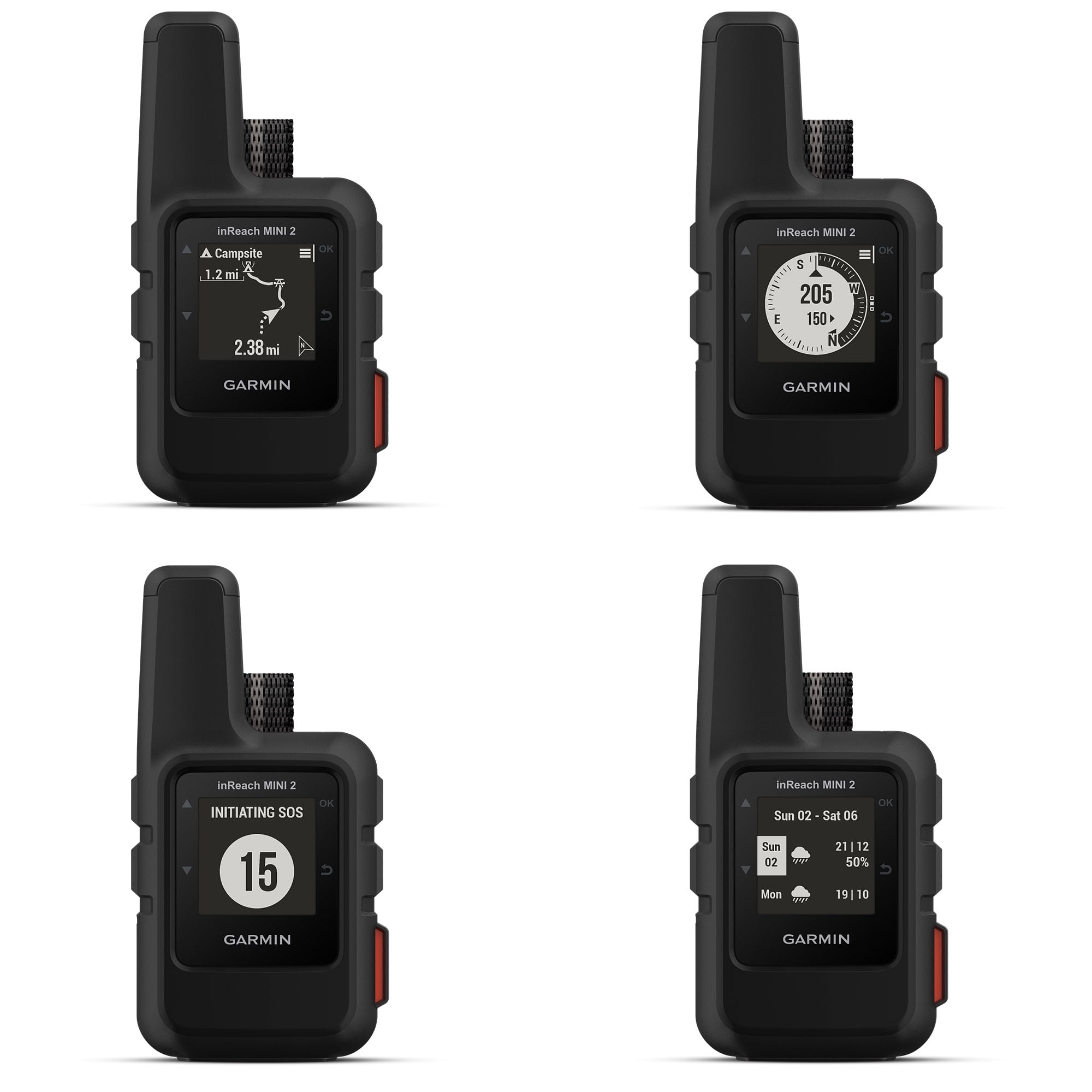 Garmin inReach Mini 2 Compact Satellite Communicator, Lightweight Rugged Design, Portable Handheld GPS for Hiking, Text Messaging Device Bundle With Accessories (Black)