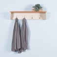 thumbnail image 3 of UBesGoo Entryway Floating Coat Rack, 35'' Wood Wall-Mounted Storage Hanging Shelf w/4 Dual Hooks, Gray, 3 of 7