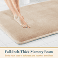 thumbnail image 3 of ComfiTime 2 Piece Bathroom Rugs Set – Thick Memory Foam, Non-Slip Bath Mat, Soft Plush Velvet Top, Ultra Absorbent, Small, Large & Long Rugs for Bathroom Floor, Beige, 22*42, 2PCS, 3 of 12