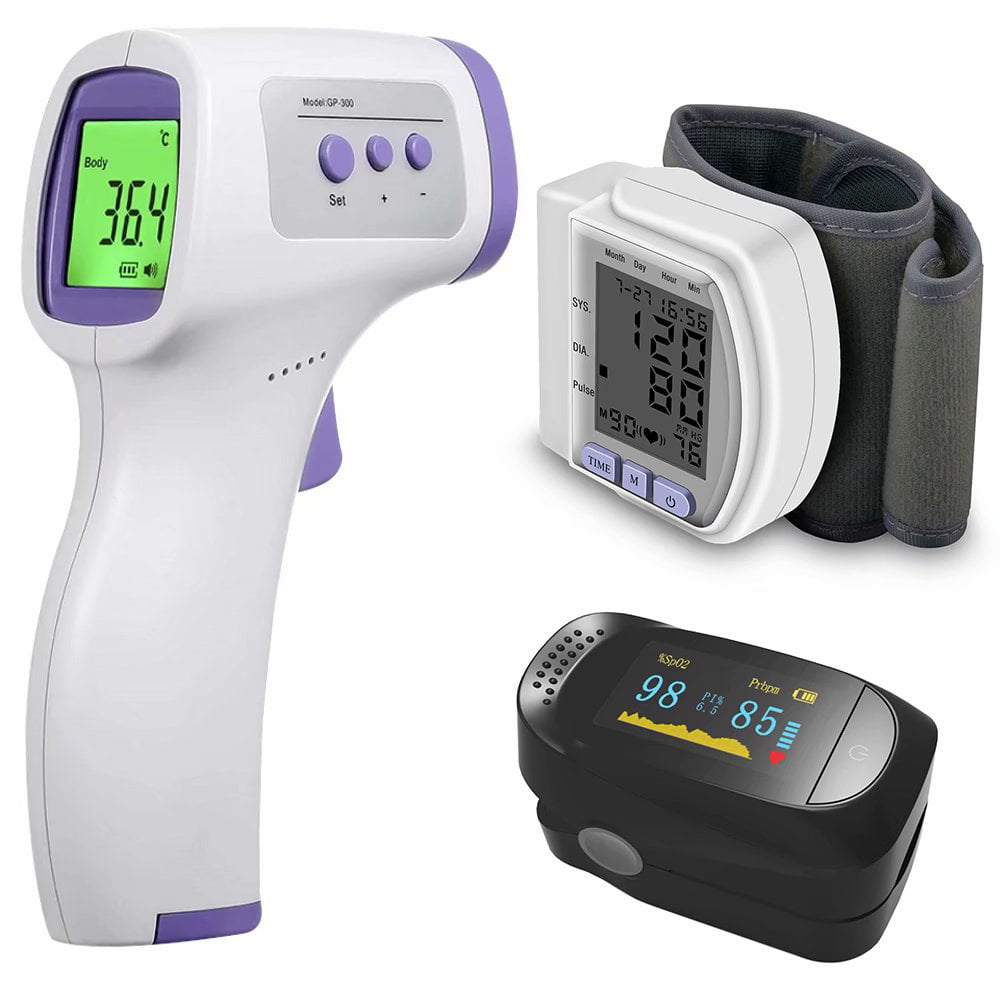 NEW LCD Display Digital Infrared Thermometer with Mini Fingertip Pulse Oximeter 