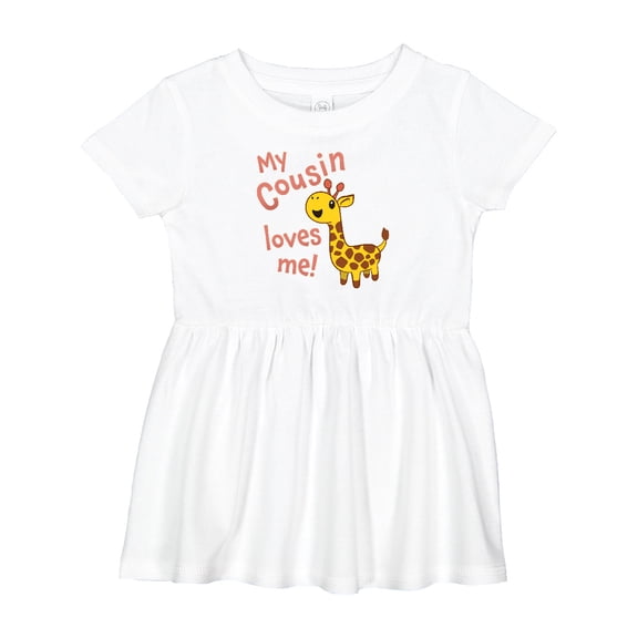 Inktastic My Cousin Loves Me Cute Giraffe Girls Baby Dress